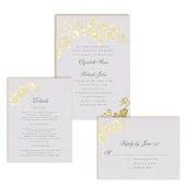 Orchidee belooft ivoor formele klassieke bruiloft uitnodigingen wikkel