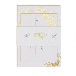 Orchidee belooft ivoor formele klassieke bruiloft  uitnodigingen wikkel