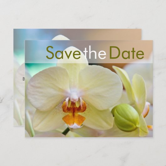Orchidee · Bewaar de datum Postkarte Aankondigingskaart (Voorkant / Achterkant)