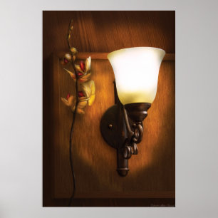 Orchidee - Bij een nabijgelegen lamp Poster