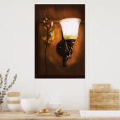 Orchidee - Bij een nabijgelegen lamp Poster (Keuken)