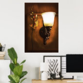 Orchidee - Bij een nabijgelegen lamp Poster (Thuiskantoor)