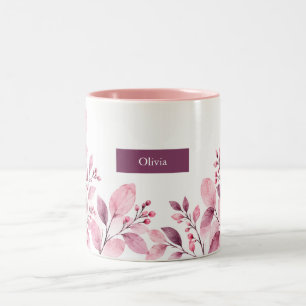 Orchidee blad gepersonaliseerd tweekleurige koffiemok