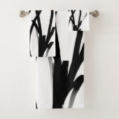 Orchidee Blanc: Abstract Wit & Zwart Bad Handdoek (Insitu)