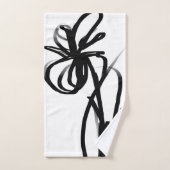 Orchidee Blanc: Abstract Wit & Zwart Bad Handdoek (Handdoek)