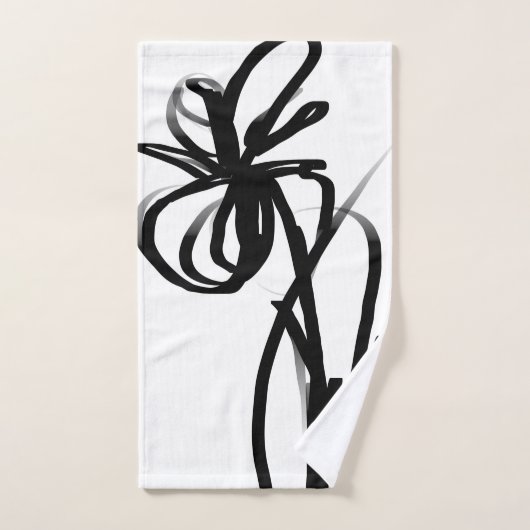 Orchidee Blanc: Abstract Wit & Zwart Bad Handdoek (Handdoek)
