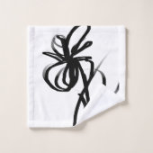 Orchidee Blanc: Abstract Wit & Zwart Bad Handdoek (Wasdoekje)