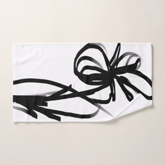 Orchidee Blanc: Abstract Wit & Zwart Bad Handdoek (Handdoek)