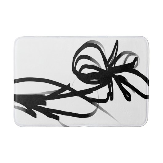 Orchidee Blanc: Abstract Wit & Zwart Badmat (Voorkant)