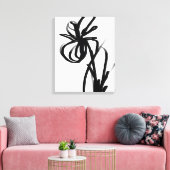 Orchidee Blanc: Abstract Wit & Zwart Canvas Afdruk (Insitu (Woonkamer))