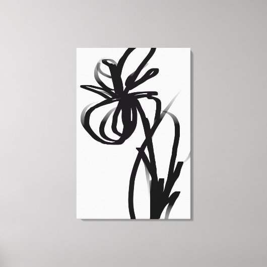 Orchidee Blanc: Abstract Wit & Zwart Canvas Afdruk (Voorkant)