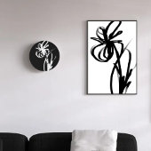 Orchidee Blanc: Abstract Wit & Zwart Canvas Afdruk