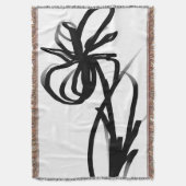 Orchidee Blanc: Abstract Wit & Zwart Deken (Voorkant Verticaal)