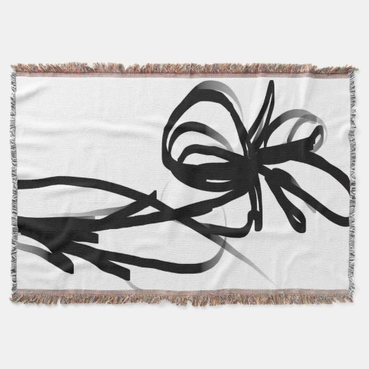 Orchidee Blanc: Abstract Wit & Zwart Deken (Voorkant)