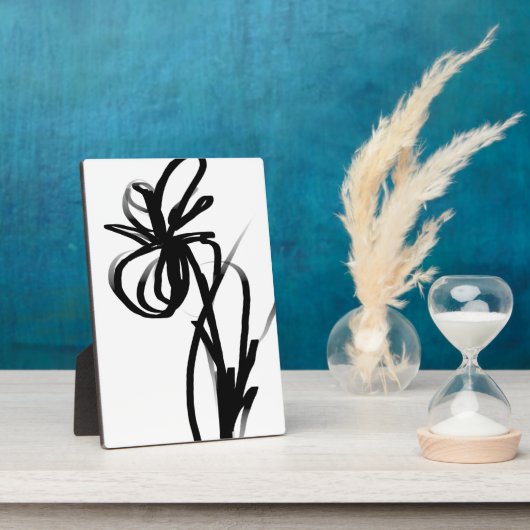 Orchidee Blanc: Abstract Wit & Zwart Fotoplaat (Zijkant)