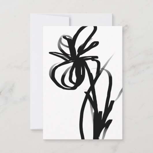 Orchidee Blanc: Abstract Wit & Zwart Kaart (Voorkant)