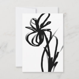 Orchidee Blanc: Abstract Wit & Zwart Kaart