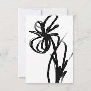 Orchidee Blanc: Abstract Wit & Zwart Kaart