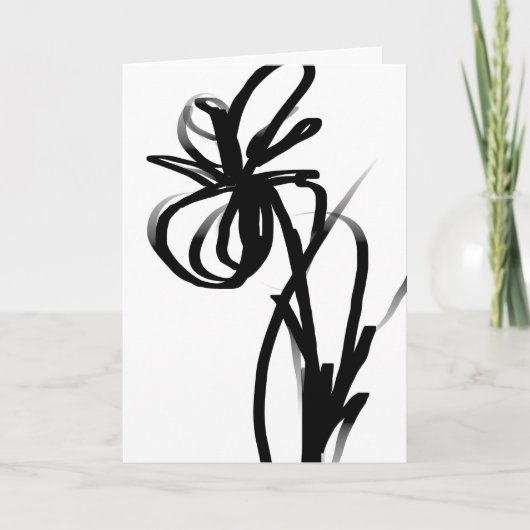 Orchidee Blanc: Abstract Wit & Zwart Kaart (Voorkant)