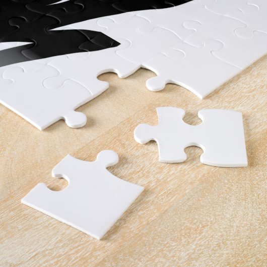 Orchidee Blanc: Abstract Wit & Zwart Legpuzzel (Zijkant)