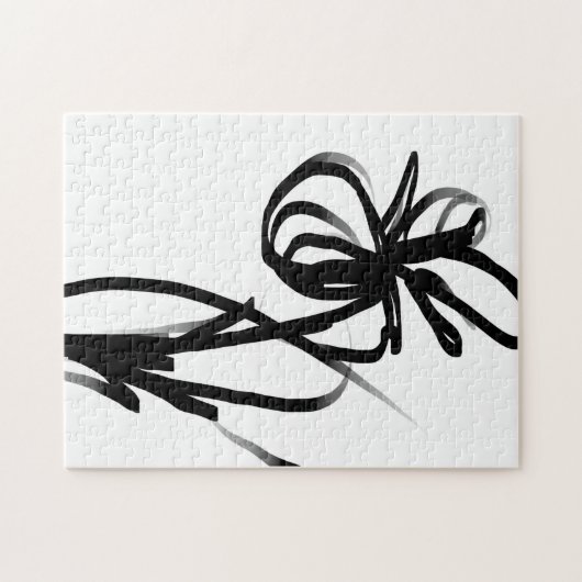Orchidee Blanc: Abstract Wit & Zwart Legpuzzel (Horizontaal)