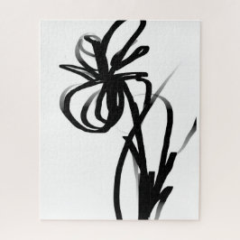 Orchidee Blanc: Abstract Wit & Zwart Legpuzzel