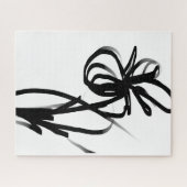 Orchidee Blanc: Abstract Wit & Zwart Legpuzzel (Horizontaal)