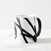 Orchidee Blanc: Abstract Wit & Zwart Magische Mok (Voorkant rechts)