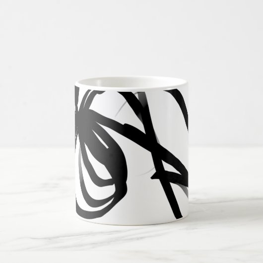 Orchidee Blanc: Abstract Wit & Zwart Magische Mok (Center)