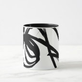 Orchidee Blanc: Abstract Wit & Zwart Mok (Midden)