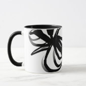 Orchidee Blanc: Abstract Wit & Zwart Mok (Links)