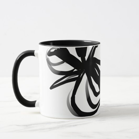 Orchidee Blanc: Abstract Wit & Zwart Mok (Links)