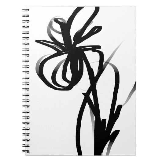 Orchidee Blanc: Abstract Wit & Zwart Notitieboek (Voorkant)