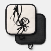 Orchidee Blanc: Abstract Wit & Zwart Pannenlap (Voorkant / Achterkant)