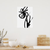 Orchidee Blanc: Abstract Wit & Zwart Poster (Keuken)