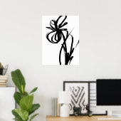 Orchidee Blanc: Abstract Wit & Zwart Poster (Thuiskantoor)