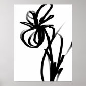 Orchidee Blanc: Abstract Wit & Zwart Poster (Voorkant)
