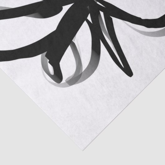Orchidee Blanc: Abstract Wit & Zwart Tissuepapier (Detail)