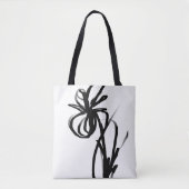 Orchidee Blanc: Abstract Wit & Zwart Tote Bag (Voorkant)