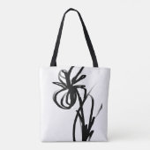Orchidee Blanc: Abstract Wit & Zwart Tote Bag (Achterkant)