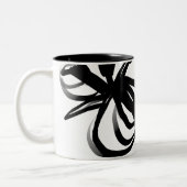 Orchidee Blanc: Abstract Wit & Zwart Tweekleurige Koffiemok (Links)