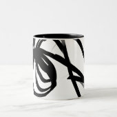 Orchidee Blanc: Abstract Wit & Zwart Tweekleurige Koffiemok (Center)