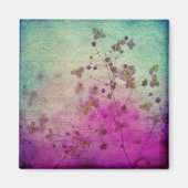 Orchidee blauwgroen paarse bloemen en schrift magneet (Voorkant)