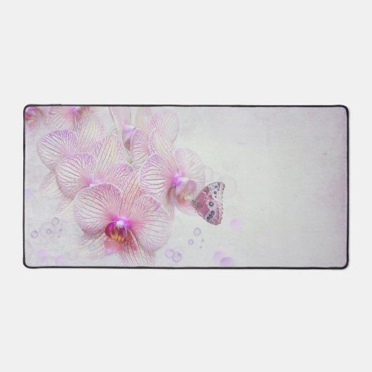 Orchidee bloeit en vlinder bureaumat (Voorkant)