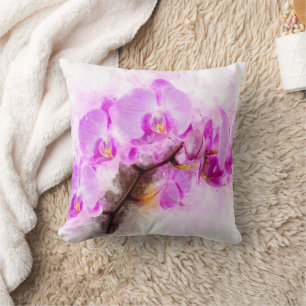 Orchidee bloem aquarel - roze wb 03 kussen