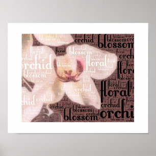 Orchidee Bloem Bloesem Woordwolk Poster