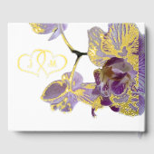 Orchidee Bloem en Gouden Folie Bloemen Gastenboek (Achterkant)