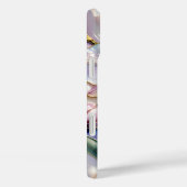 Orchidee Bloem iPhone Hoesje Blauw Roze Elegant (Achterkant / Rechts)