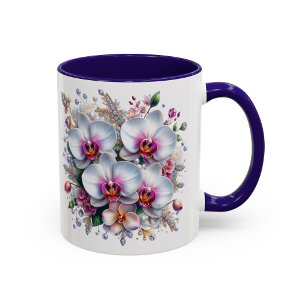 Orchidee Bloem Mok Elegante Bloem Geschenk Kop