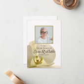 Orchidee Bloem op Wit Deel een Geheugen Uitvaart Notitiekaartje (Voorkant / Achterkant in situ)